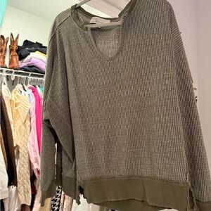 Vintage Havana Olive Green Crew Neck Sweater